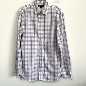 Banana‎ Republic Mens Shirt M Long Sleeve Non Iron Tailored Slim Fit Purple Work